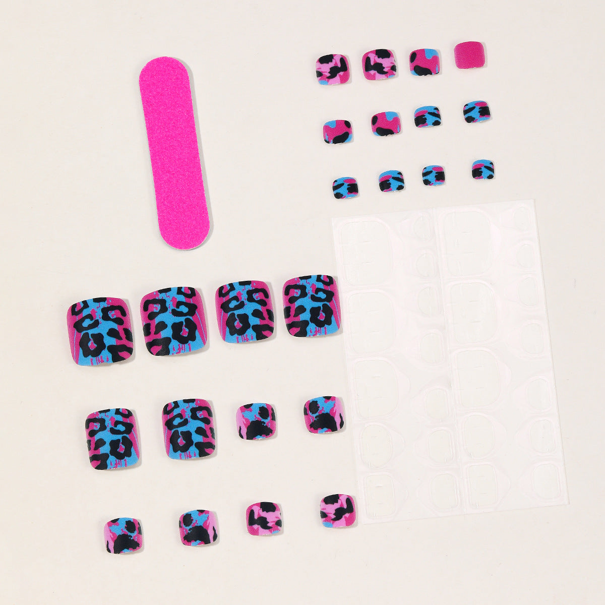 No.727 Black Leopard Print Toenails Patch 24pcs/Set