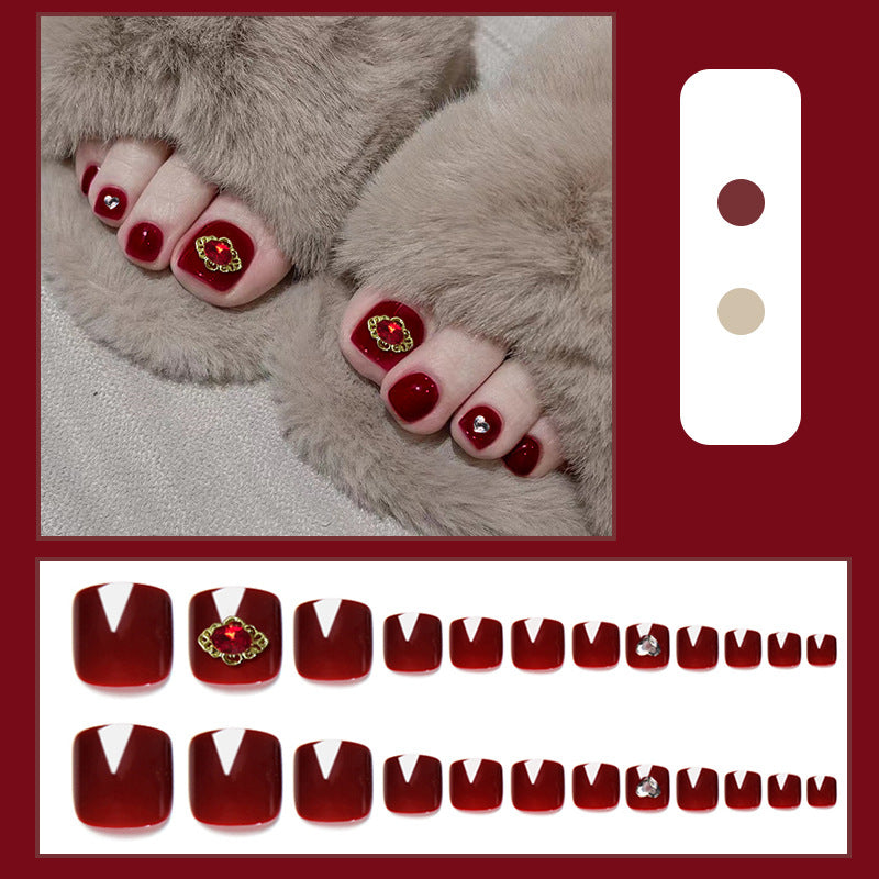No.604 Red Love Toenails Patch 24pcs/Set