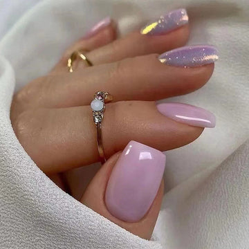 No.F20 Light Purple Fingernails Patch 24pcs/Set