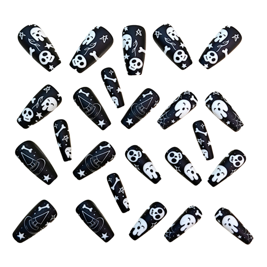 No.AW136 Halloween Ghost Skeleton Fingernails Patch 24pcs/Set