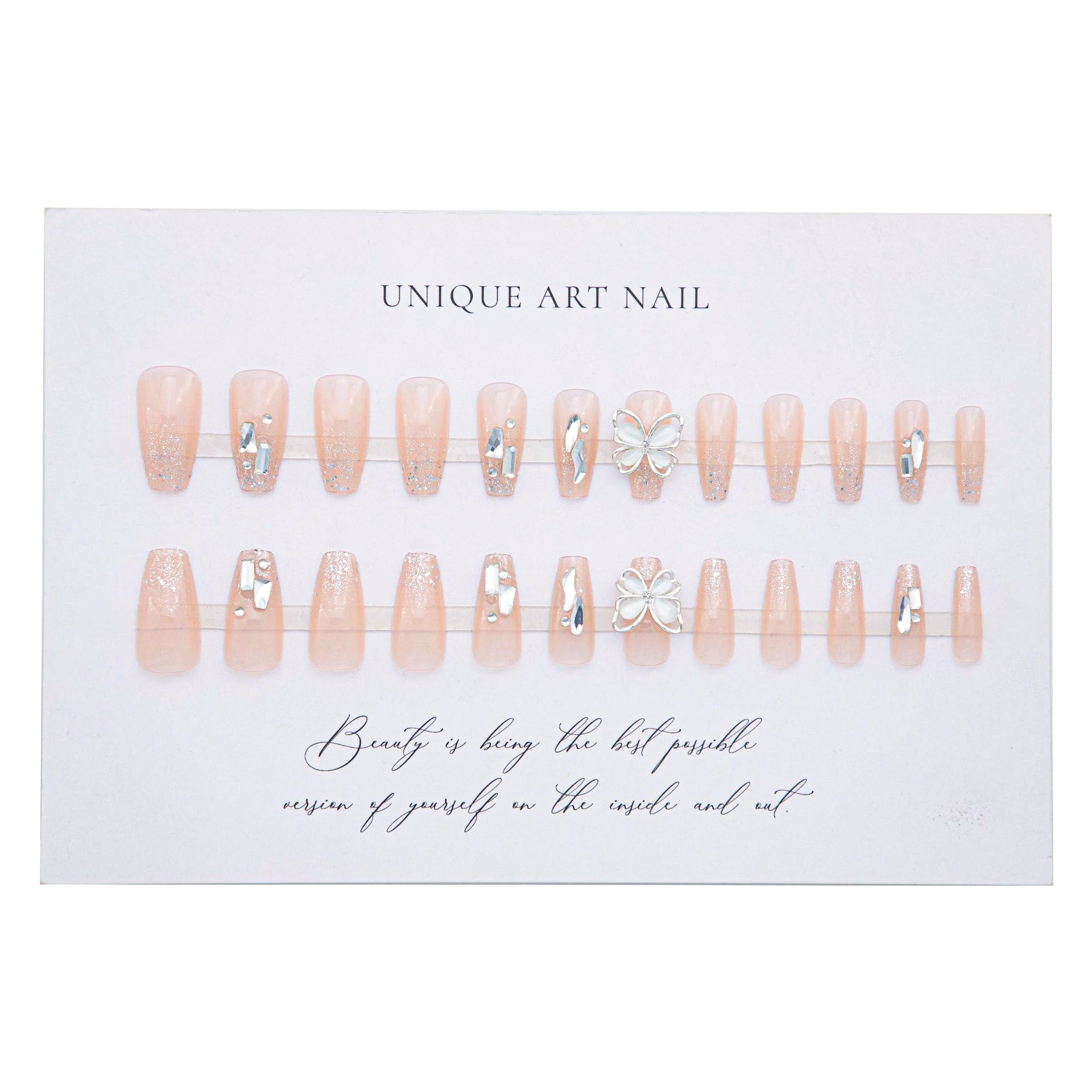 No.F145 Bowknot Flash Fingernails Patch 24pcs/Set