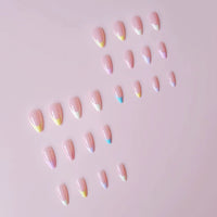 No.F274 Rainbow Multicolor Fingernails Patch 24pcs/Set