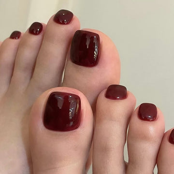 No.628 Claret Toenails Patch 24pcs/Set
