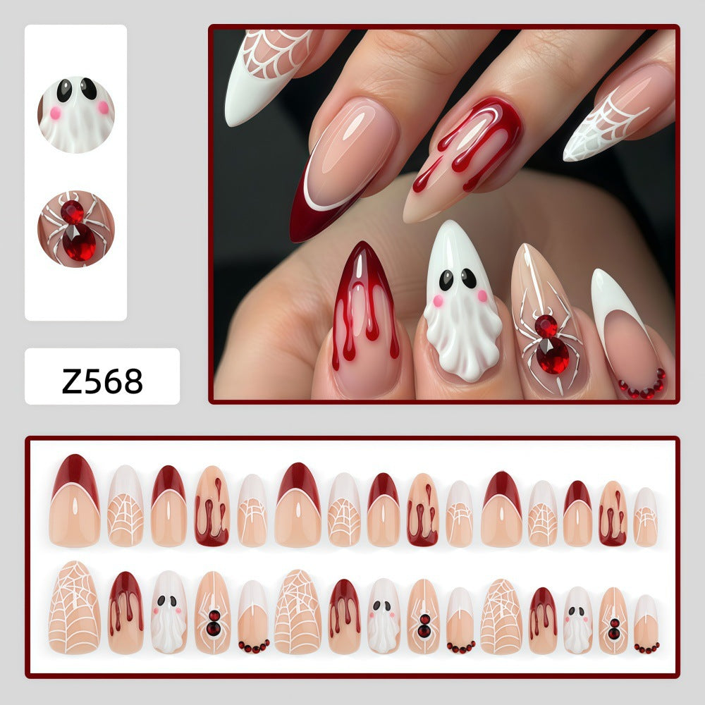 No.AW203 Halloween Blood Drop Ghost Fingernails Patch 24pcs/Set