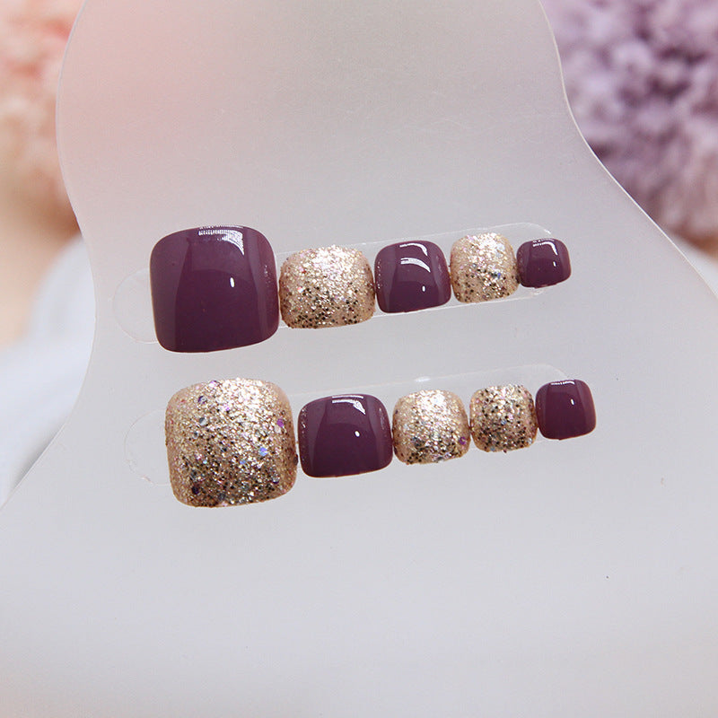 No.255 Fashion Purple Toenails Patch 24pcs/Set