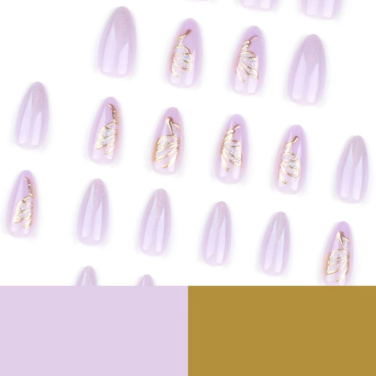 No.PSN199 Purple Cat's Eye Hand & Toe Pair Set-48pcs