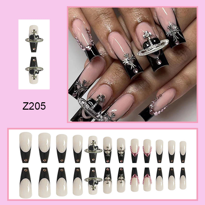 No.F351 Black Cross Fingernails Patch 24pcs/Set