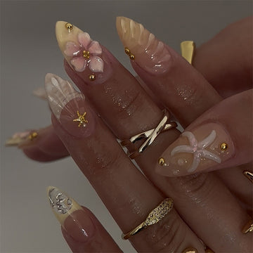 No.F409 Flower Starfish Fingernails Patch 24pcs/Set