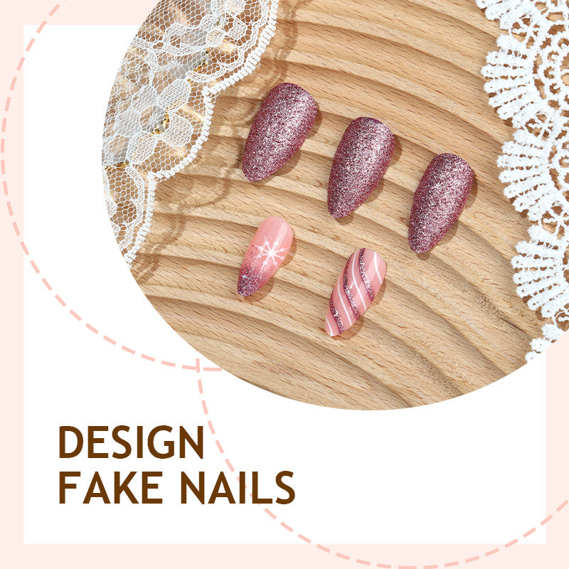 No.CM116 Christmas Glitter Fingernails Patch 24pcs/Set