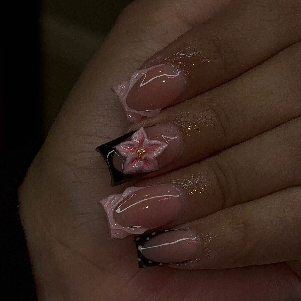 No.F691 Flower Fingernails Patch 24pcs/Set