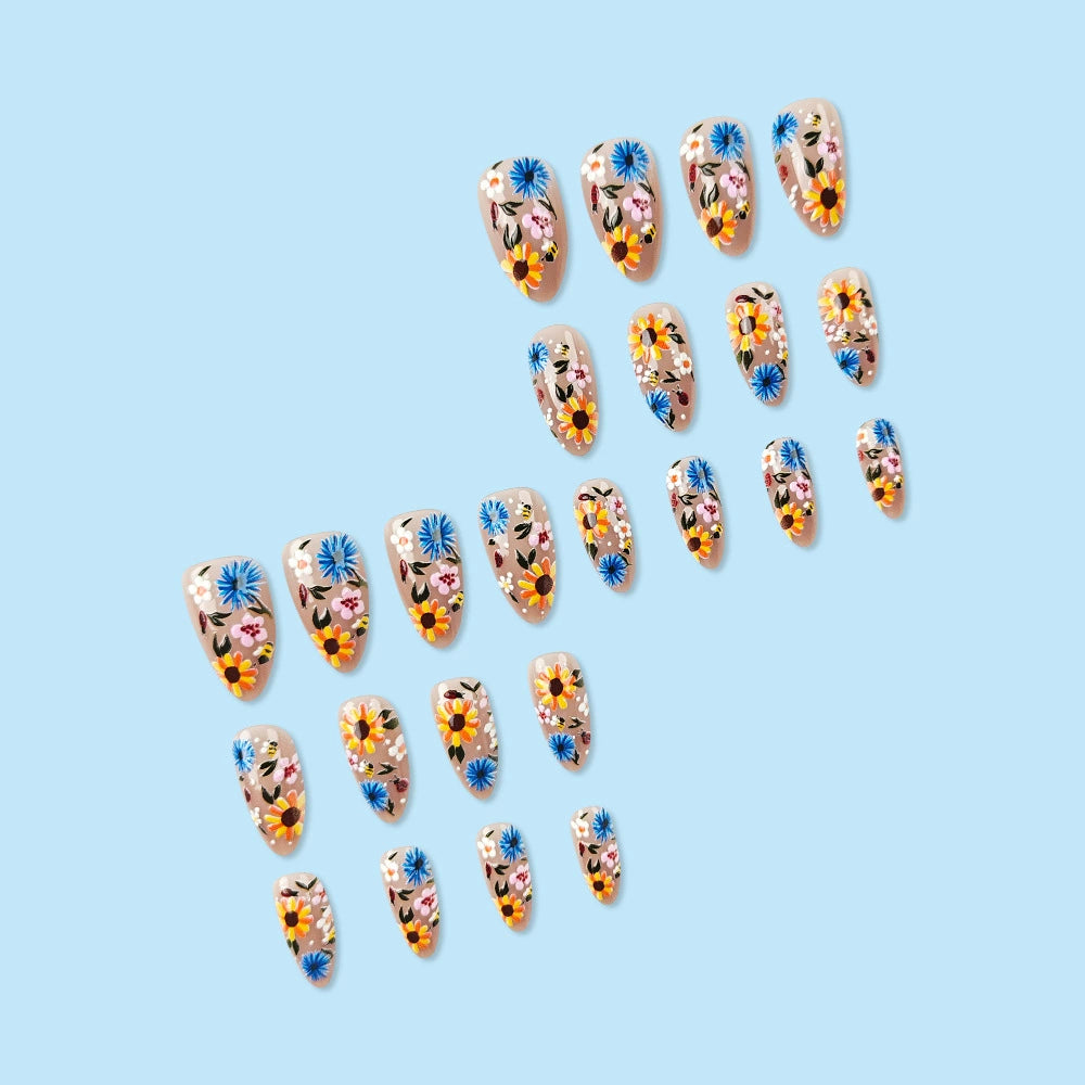 No.F329 Flowers Fingernails Patch 24pcs/Set