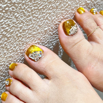 No.601 Yellow Cat's Eye Toenails Patch 24pcs/Set