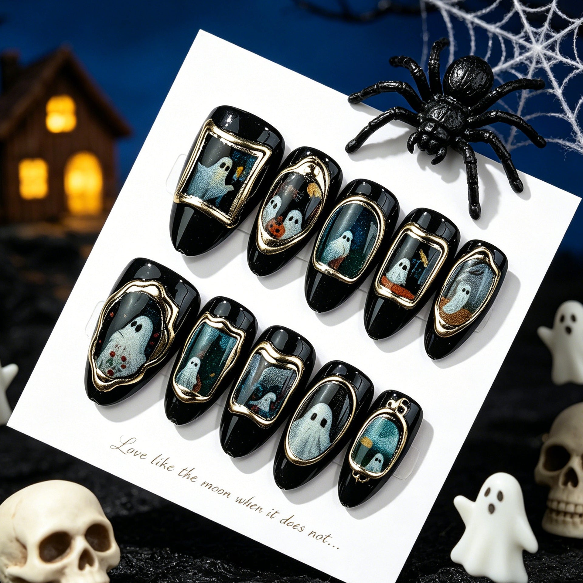 No.AW185 Halloween Dark Fingernails Patch 24pcs/Set