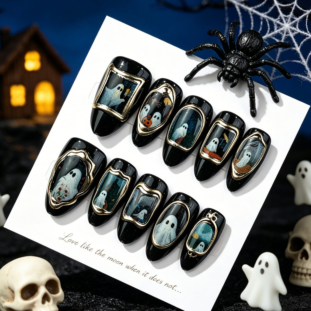 No.AW185 Halloween Dark Fingernails Patch 24pcs/Set