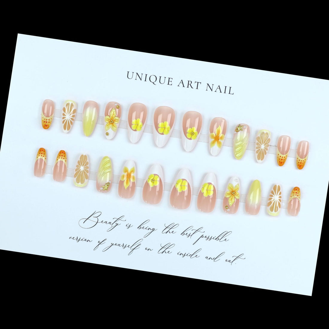 No.F482 Ripple Flowers Fingernails Patch 24pcs/Set