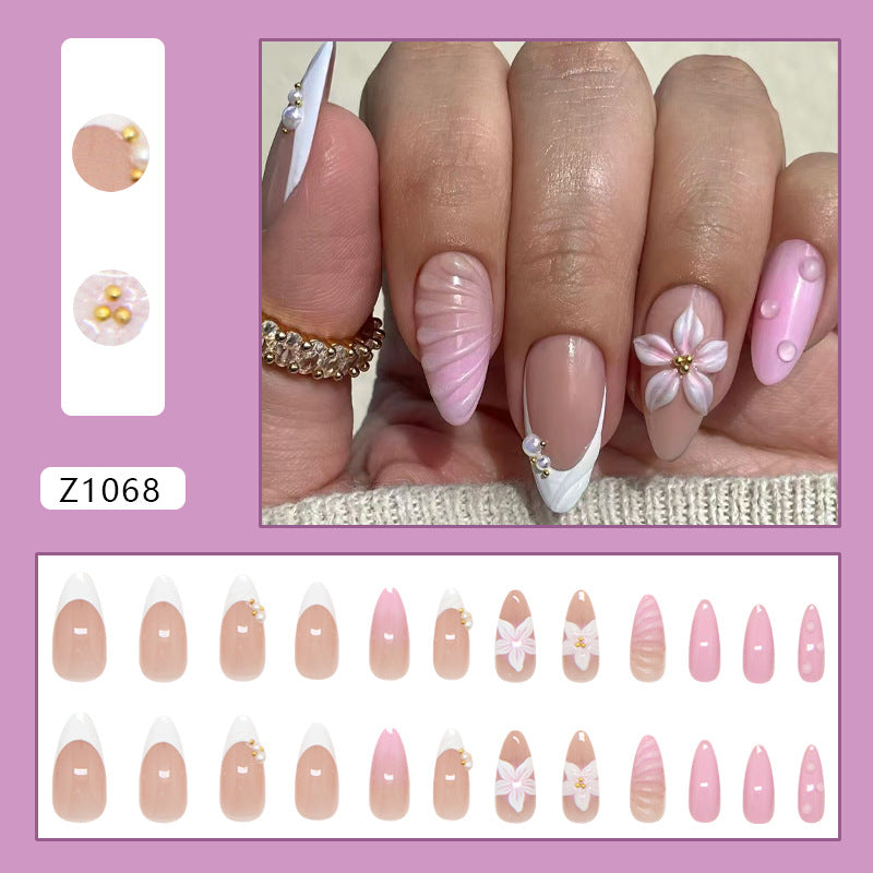 No.F420 Flower Fingernails Patch 24pcs/Set