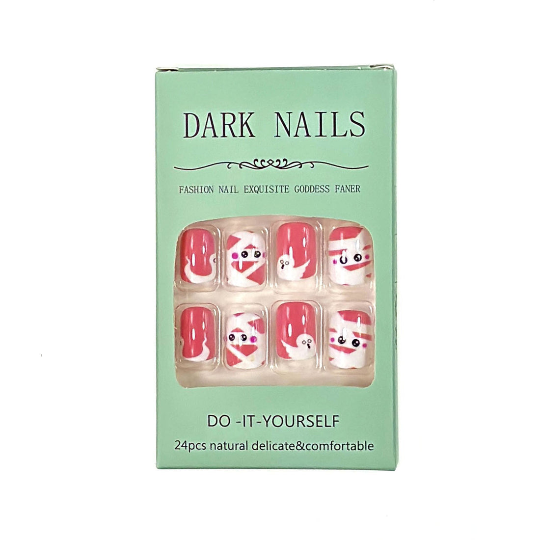 No.CM30 Christmas Pink Cartoon Fingernails Patch 24pcs/Set