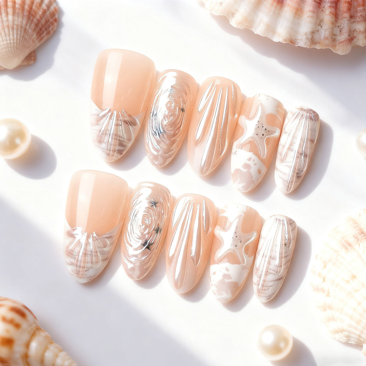 No.BH33 Seashells Fingernails Patch 30pcs/Set