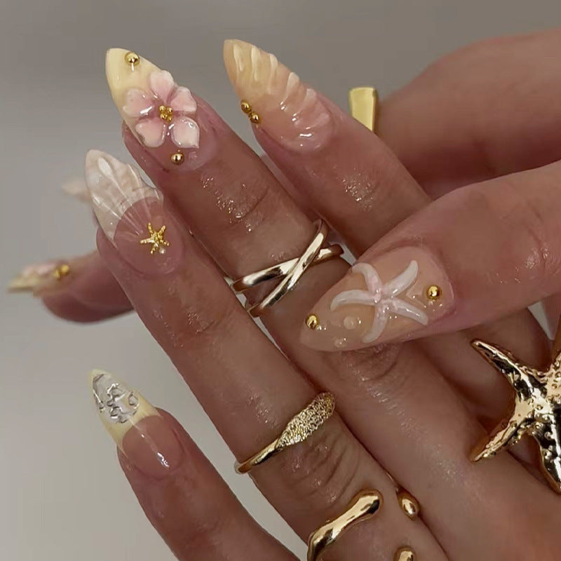 No.BH76 Flower Starfish Fingernails Patch 24pcs/Set