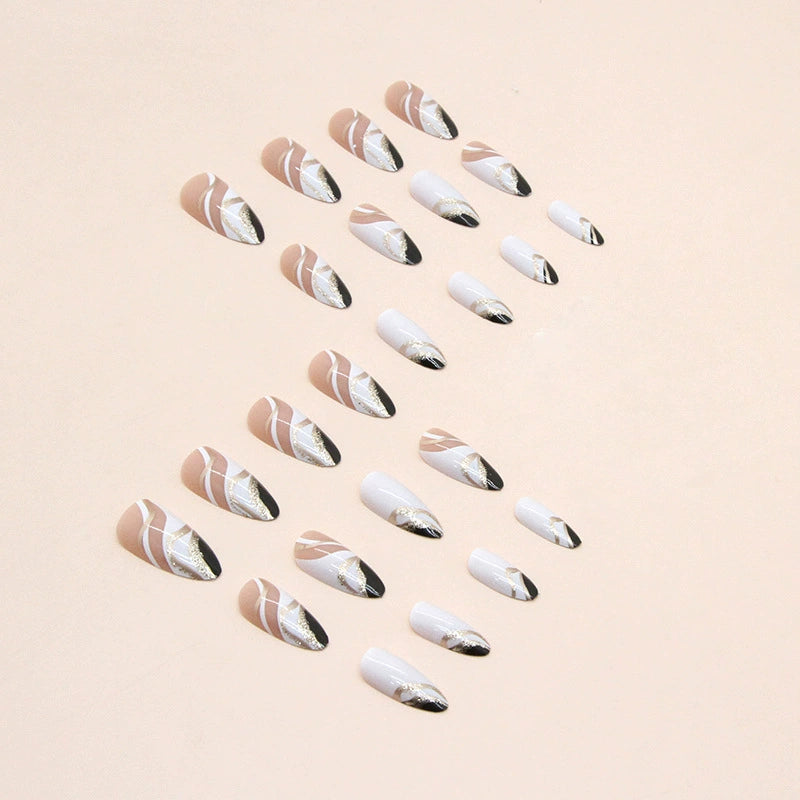 No.F247 Black&White Fingernails Patch 24pcs/Set
