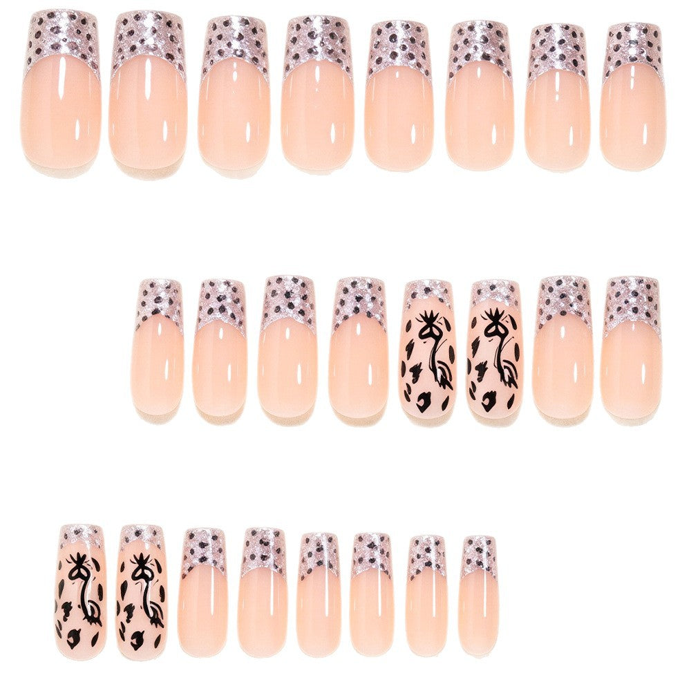 No.F842 Leopard Fingernails Patch 24pcs/Set