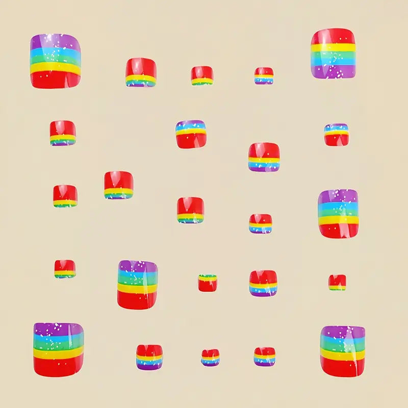 No.558 Color Stripes Toenails Patch 24pcs/Set