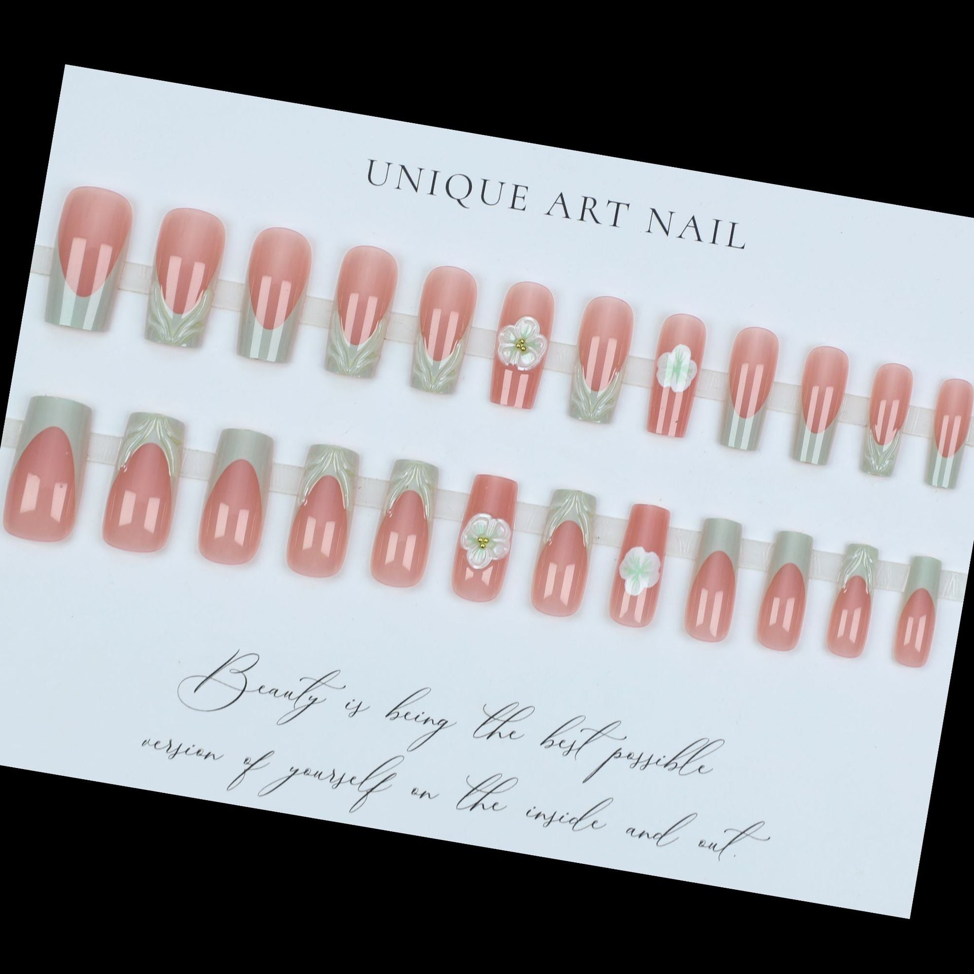 No.F496 Flower Fingernails Patch 24pcs/Set