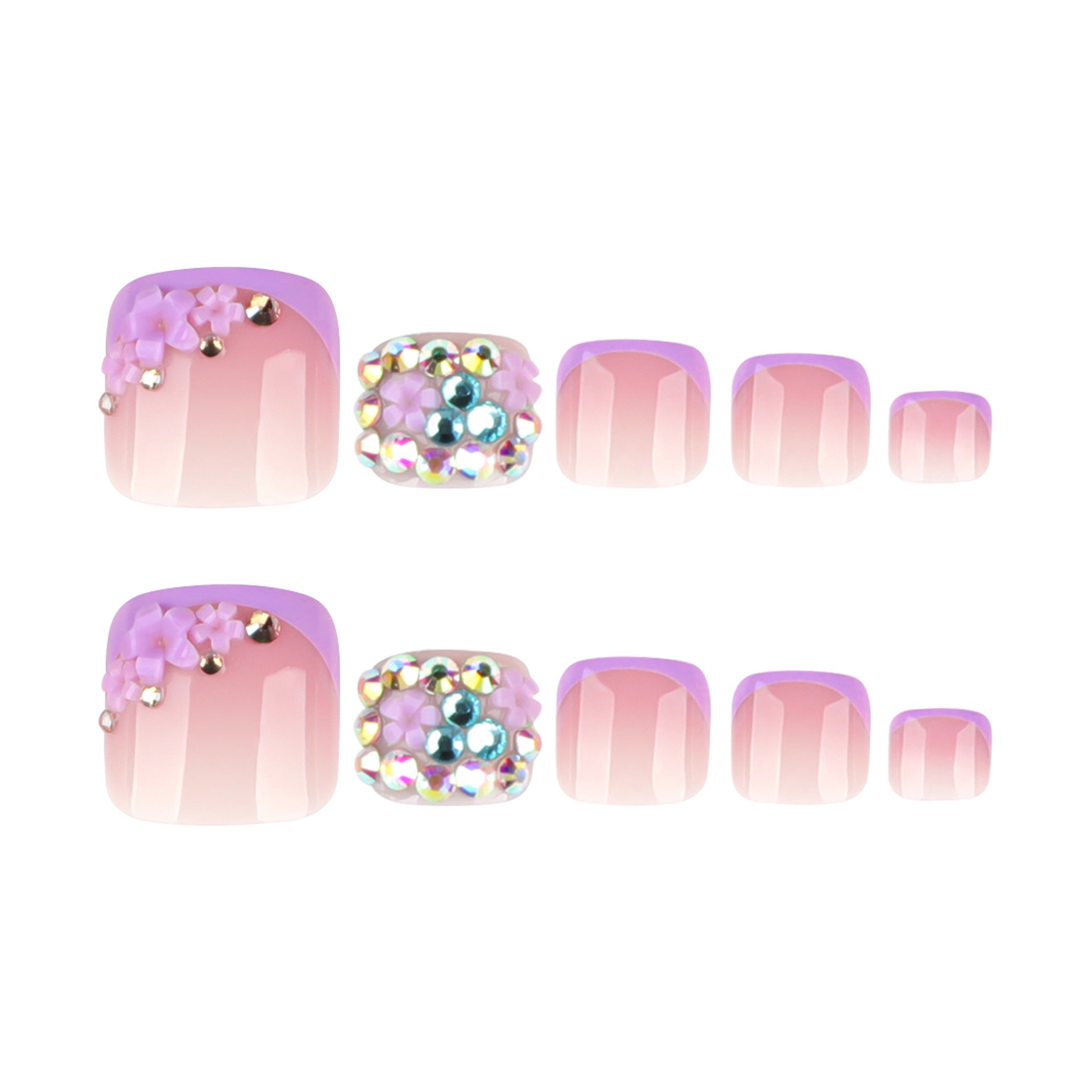 No.688 Purple Toenails Patch 24pcs/Set