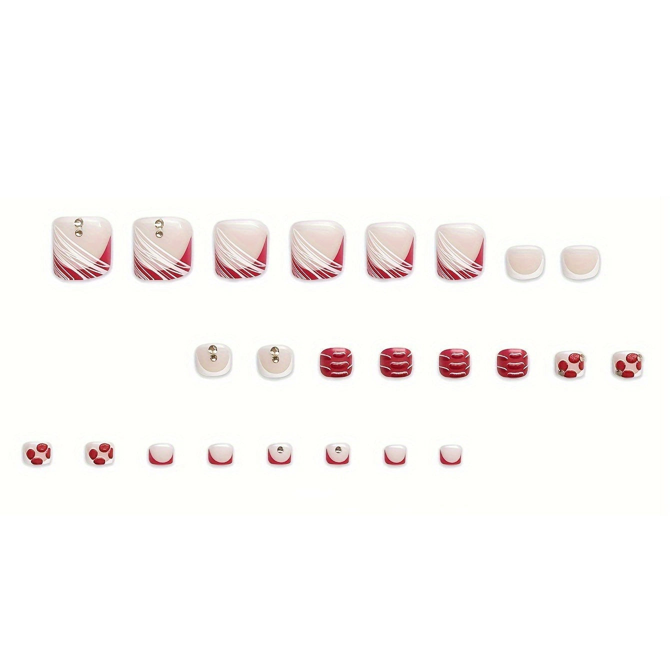 No.PSN14 Flowers Flash Hand & Toe Pair Set-48pcs