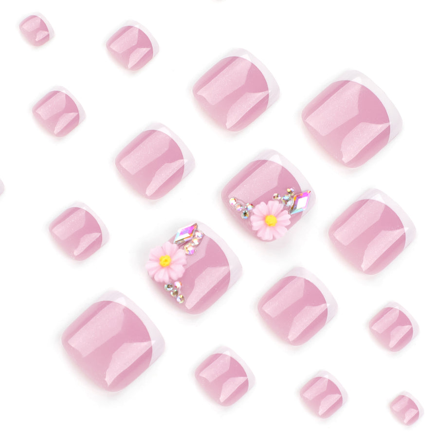 No.252 Flower Diamond Toenails Patch 24pcs/Set