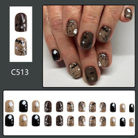 No.AW19 Halloween Black Ghost Bat Fingernails Patch 24pcs/Set