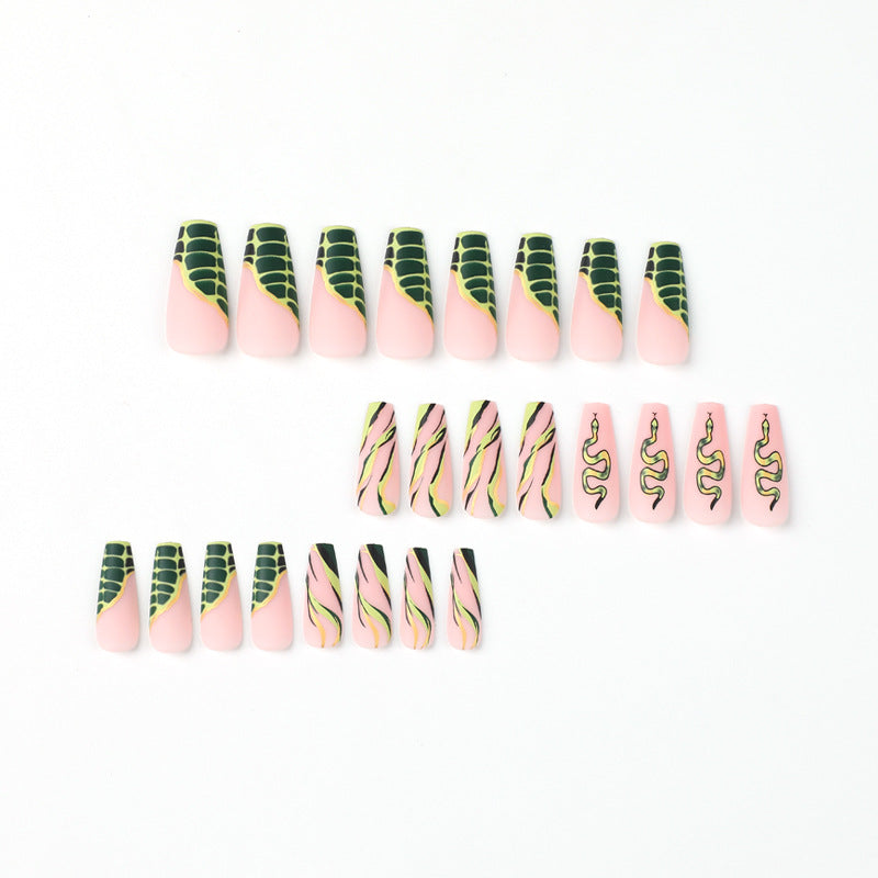 No.F197 Green Fingernails Patch 24pcs/Set