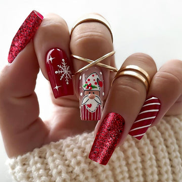 No.CM113 Christmas Santa Hat Fingernails Patch 24pcs/Set