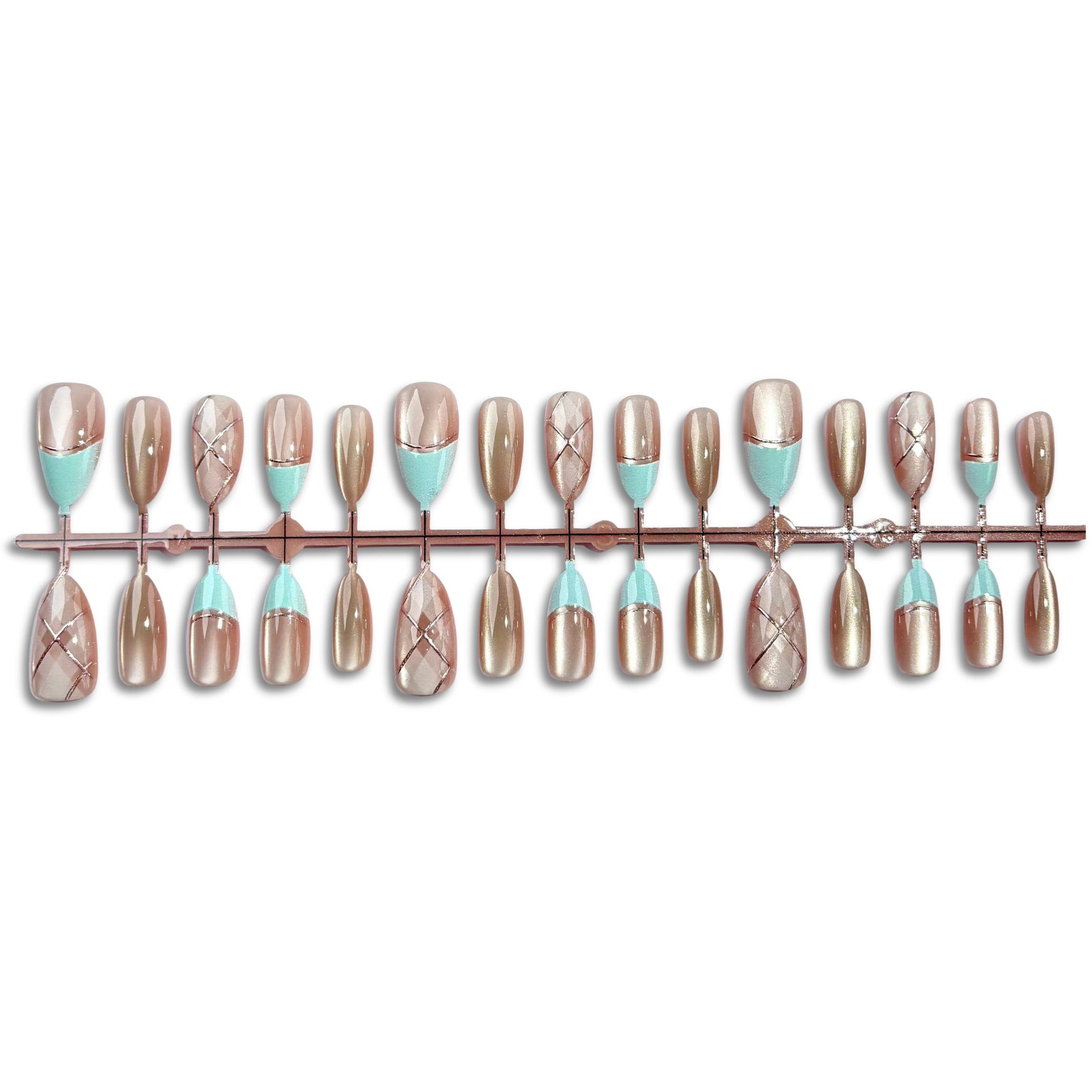 No.F803 Tiffany Blue Fingernails Patch 24pcs/Set