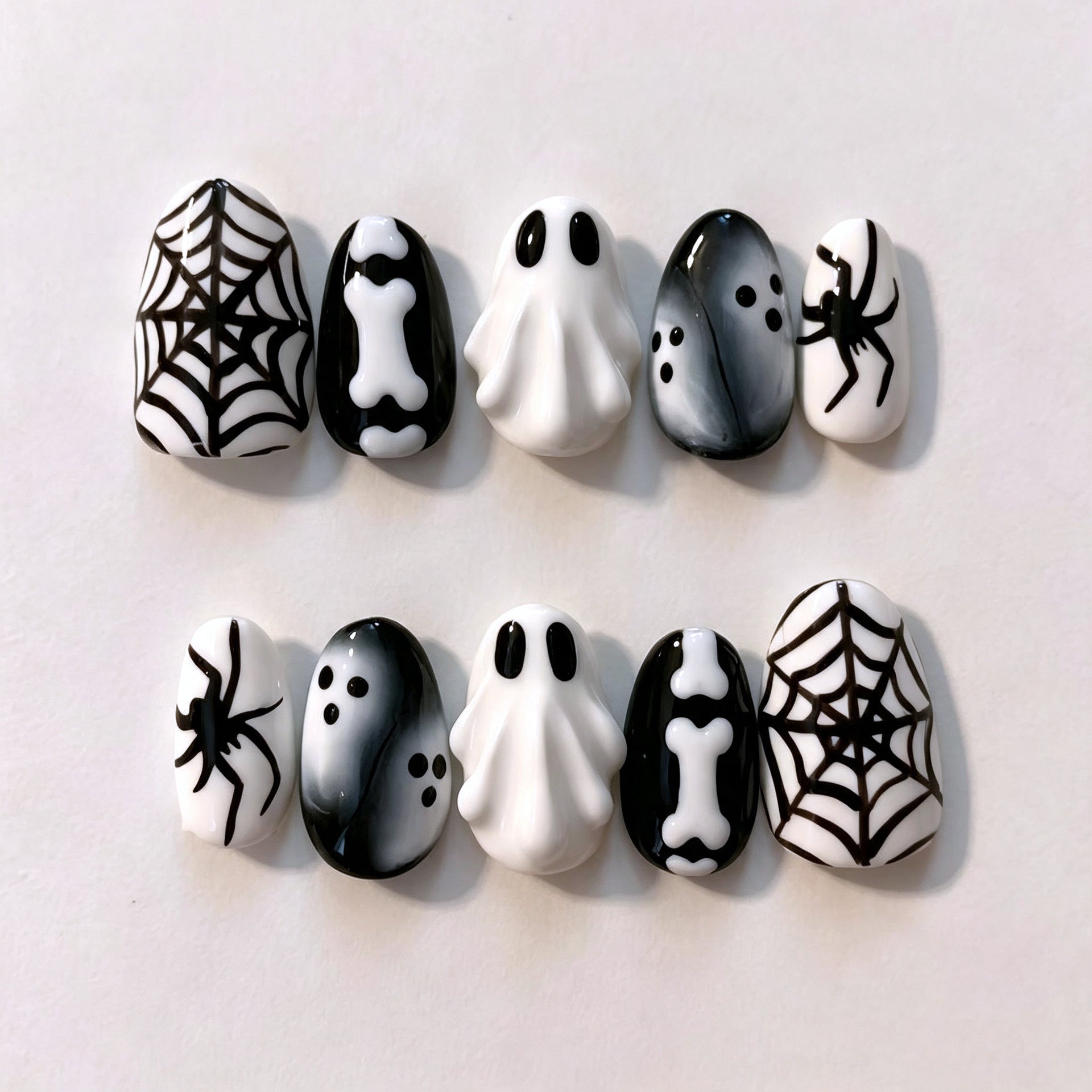 No.AW193 Halloween Ghost Fingernails Patch 24pcs/Set