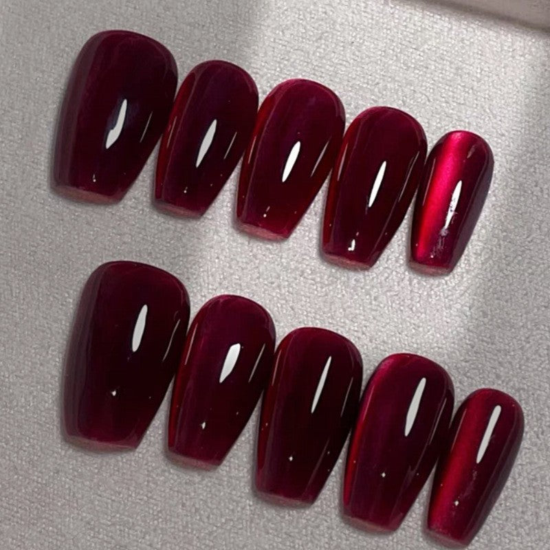 No.F795 Red Cat's Eye Fingernails Patch 24pcs/Set