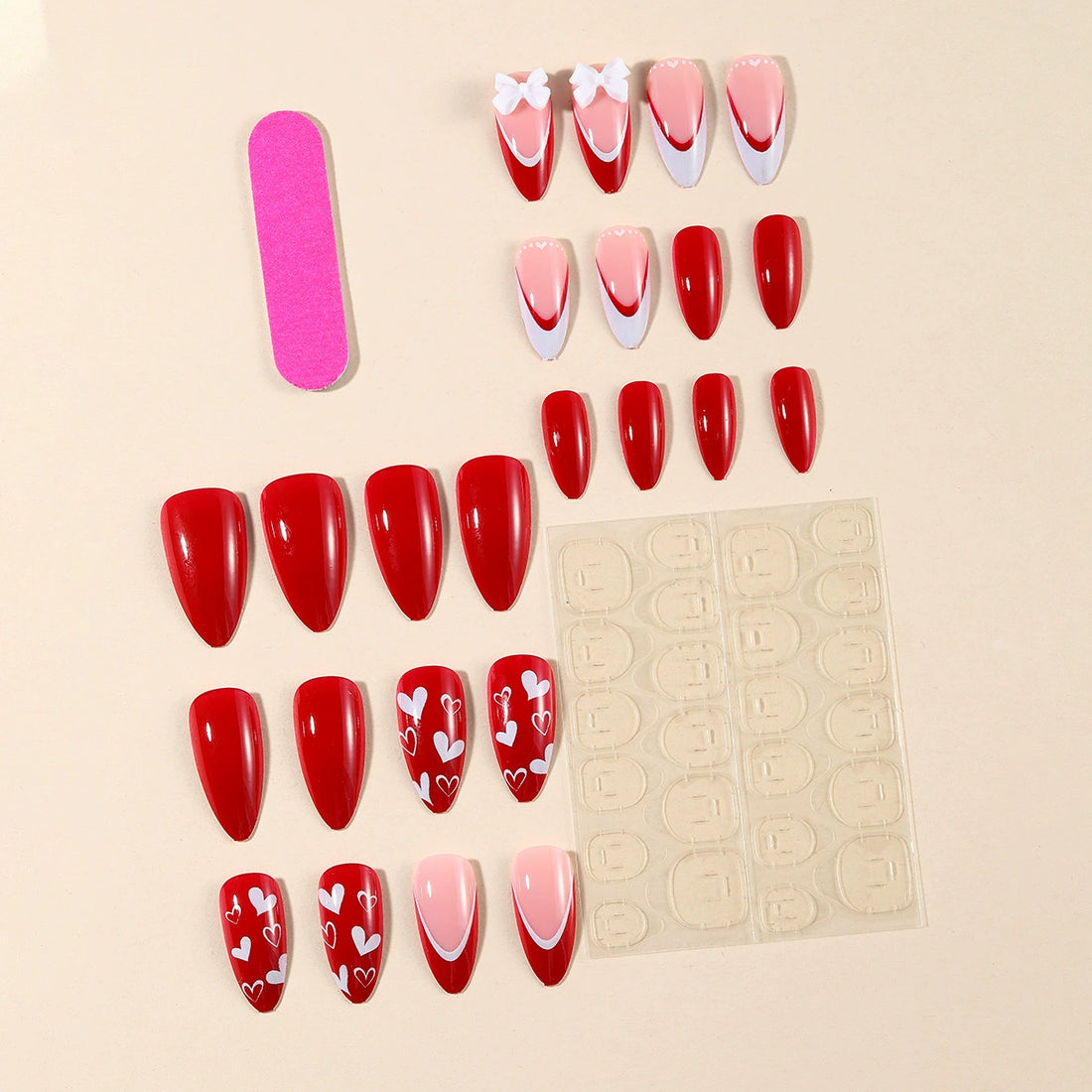 No.VN39 Love Bow Fingernails Patch 24pcs/Set