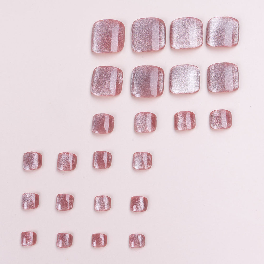 No.33 Cute Pink Glitter Toenail Patch 24pcs/Set