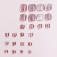 No.33 Cute Pink Glitter Toenail Patch 24pcs/Set