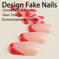 No.VN18 Red Love Fingernails Patch 24pcs/Set