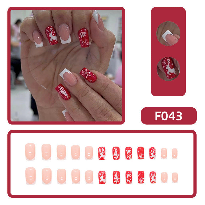 No.CM38 Christmas Snowflake Fingernails Patch 24pcs/Set