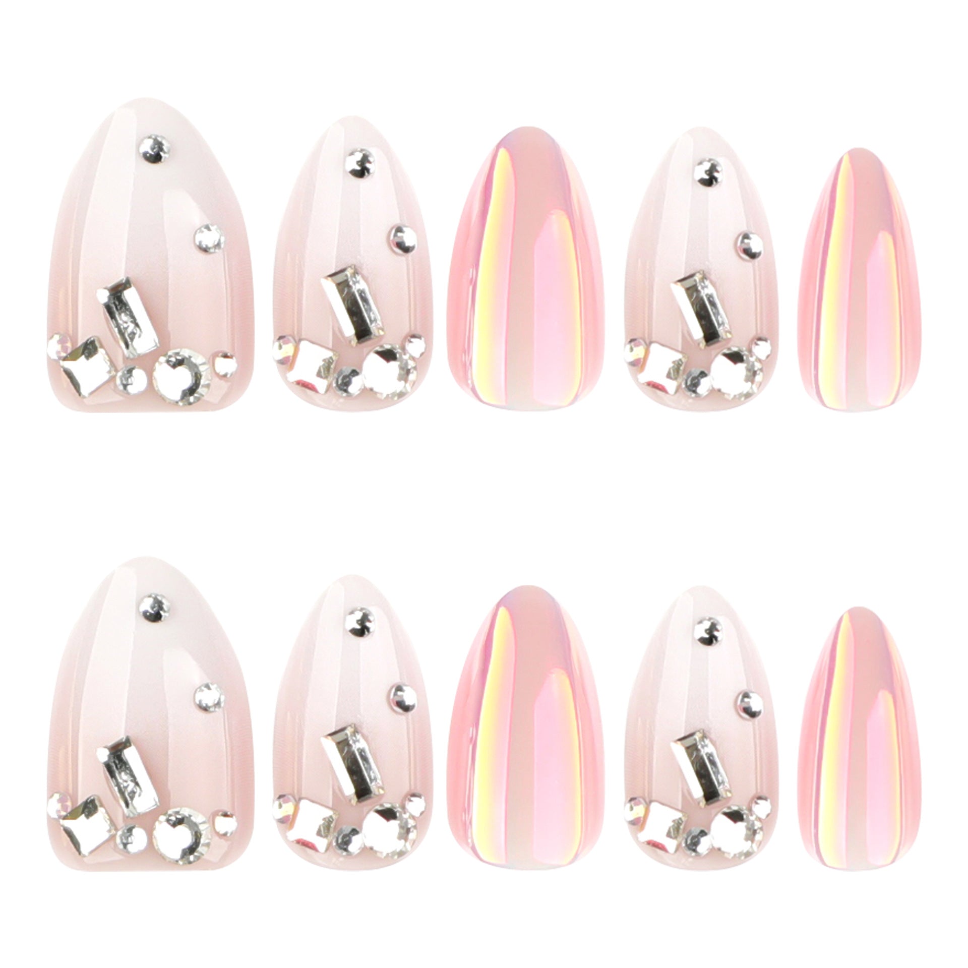 No.F583 White Gradient Fingernails Patch 24pcs/Set
