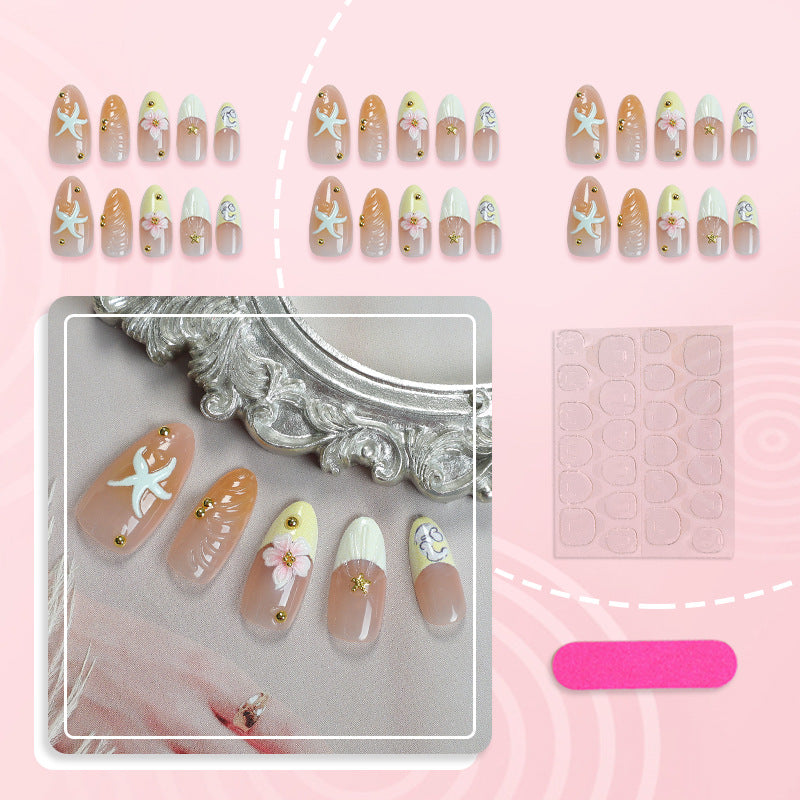 No.BH76 Flower Starfish Fingernails Patch 24pcs/Set