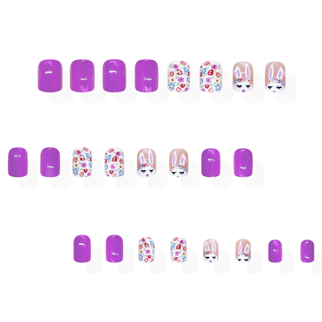 No.ET21 Cute Bunny Fingernails Patch 24pcs/Set