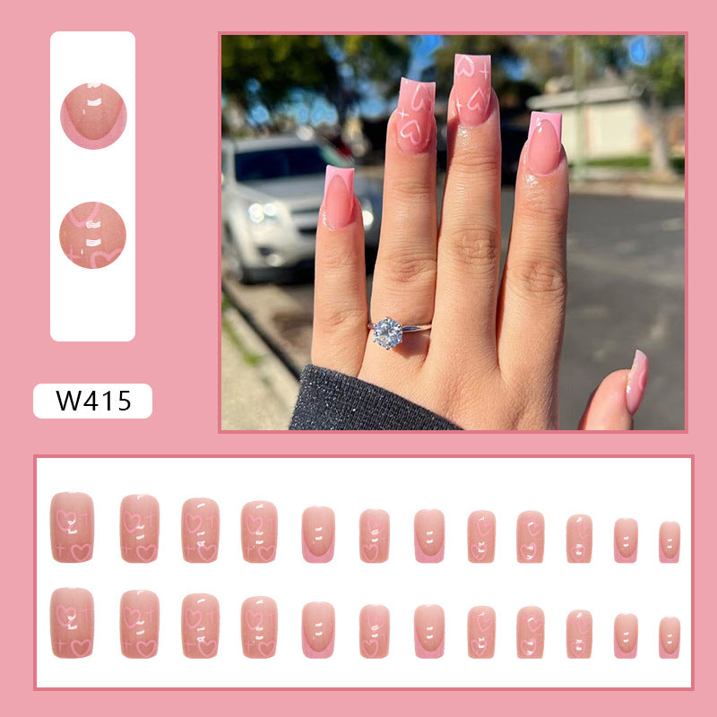 No.VN33 Pink Love Fingernails Patch 24pcs/Set