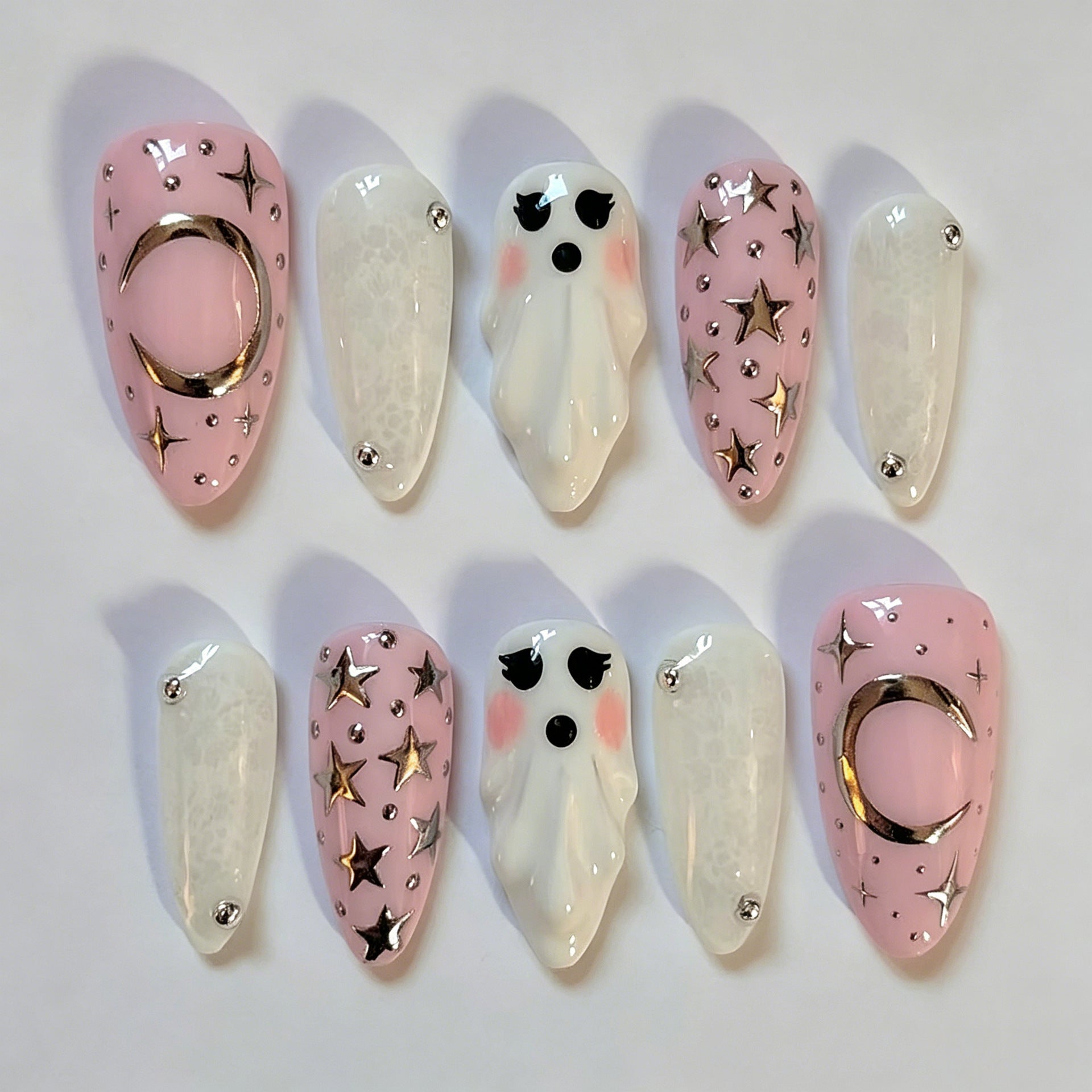 No.AW189 Halloween Ghost Fingernails Patch 24pcs/Set