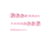 No.207 Pink Glitter Toenails Patch 24pcs/Set