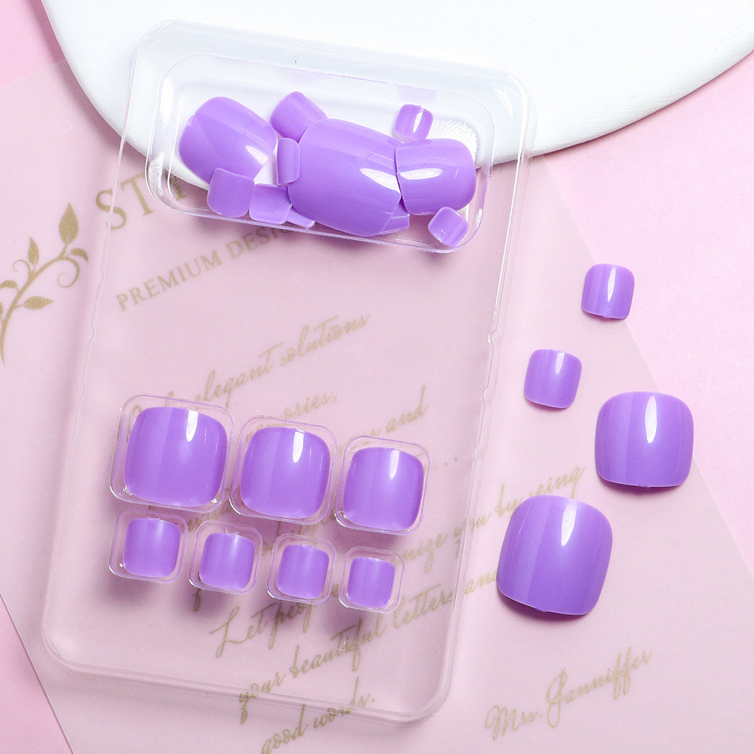 No.342 Purple Gloss Toenails Patch 24pcs/Set