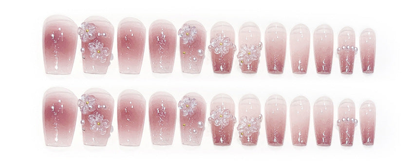 No.F236 Flower Pearls Fingernails Patch 24pcs/Set