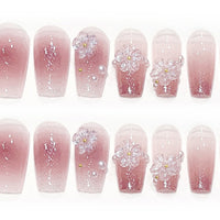 No.F236 Flower Pearls Fingernails Patch 24pcs/Set